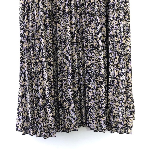 VINCE CAMUTO Plus Pleated Midi Black Floral Accordion Skirt XXL NEW - Picture 5 of 7